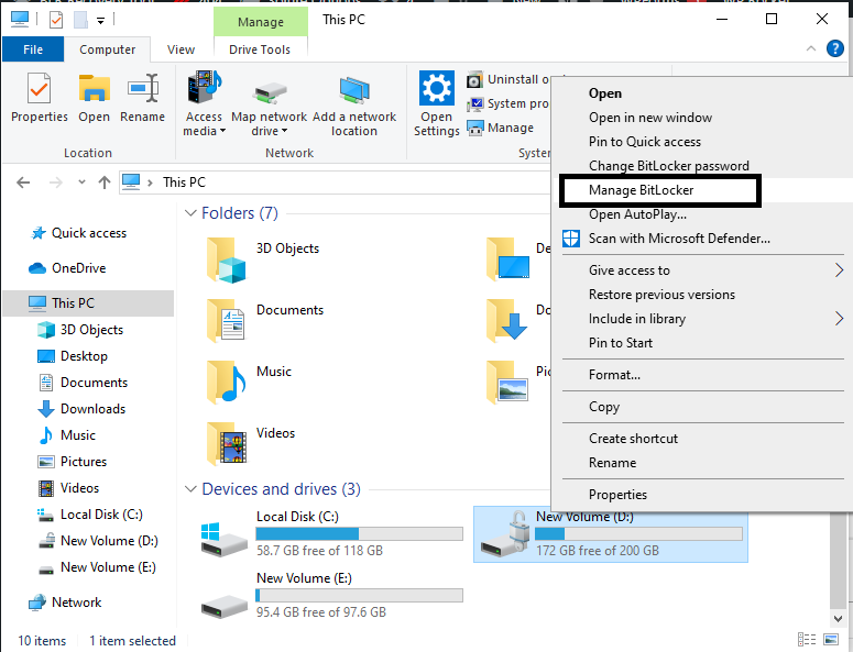 BitLocker recovery key and BitLocker password