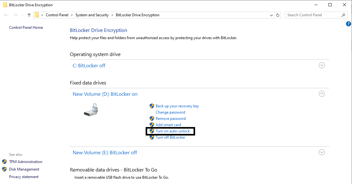 BitLocker recovery key and BitLocker password